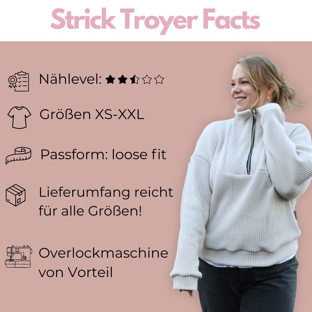 Nähpaket: Strick-Troyer (Gr. XS-XXL)