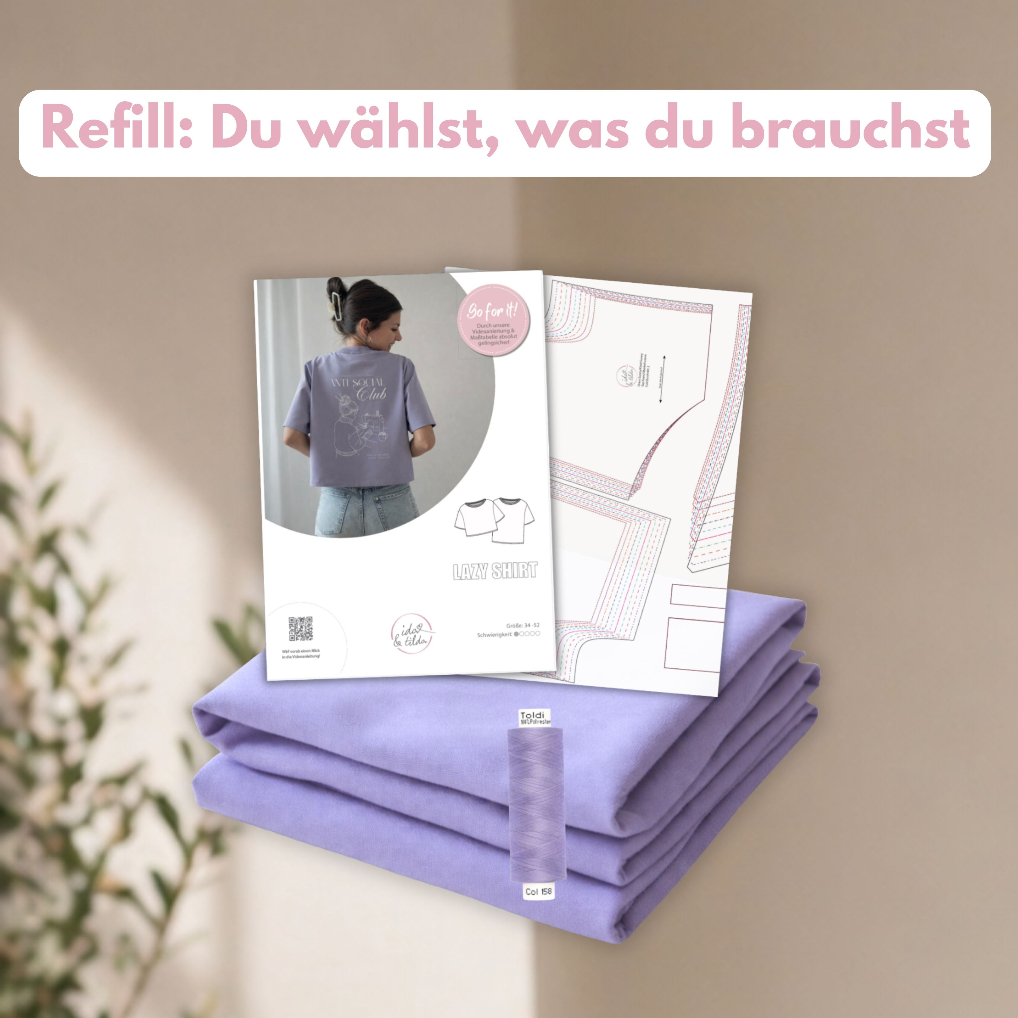 Refill-Kit: Lazy Shirt aus Jersey (Gr. 34-52)