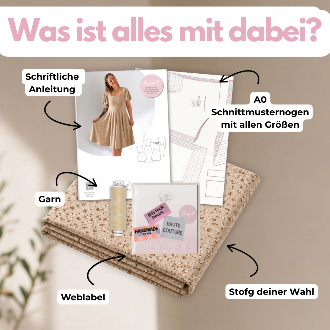 Nähpaket: Kleid Flora (Gr. 34-52)