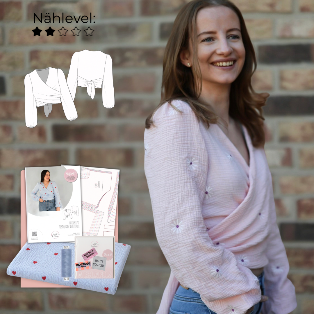 Nähpaket: Comfy Wickelbluse (Gr. 34-52)