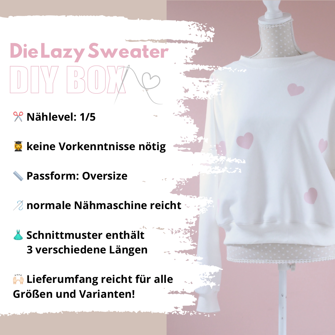 Nähpaket: Lazy Sweater DIY Box Gr. XS-XXL