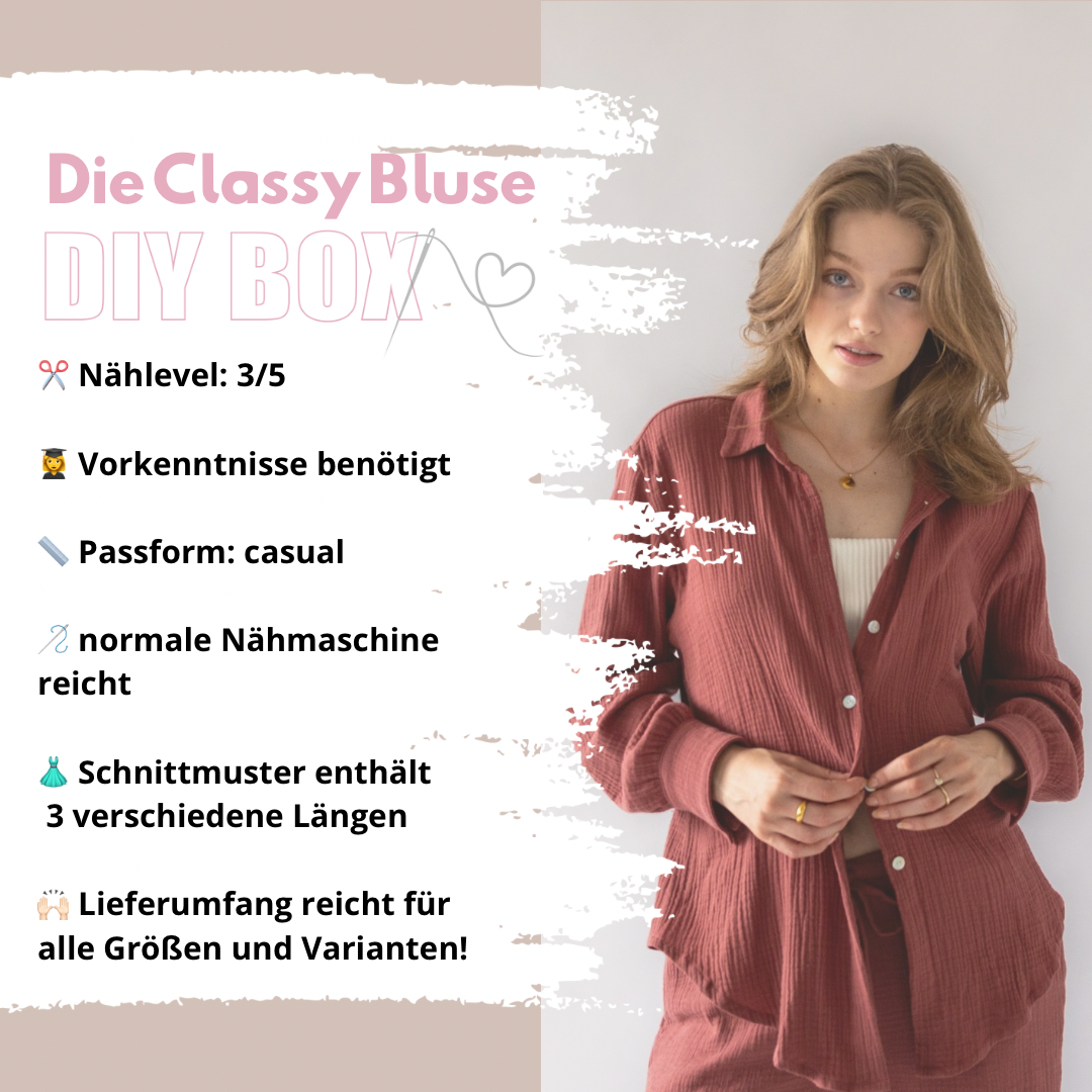 Nähpaket: Classy Bluse DIY Box (Gr. 34-52)