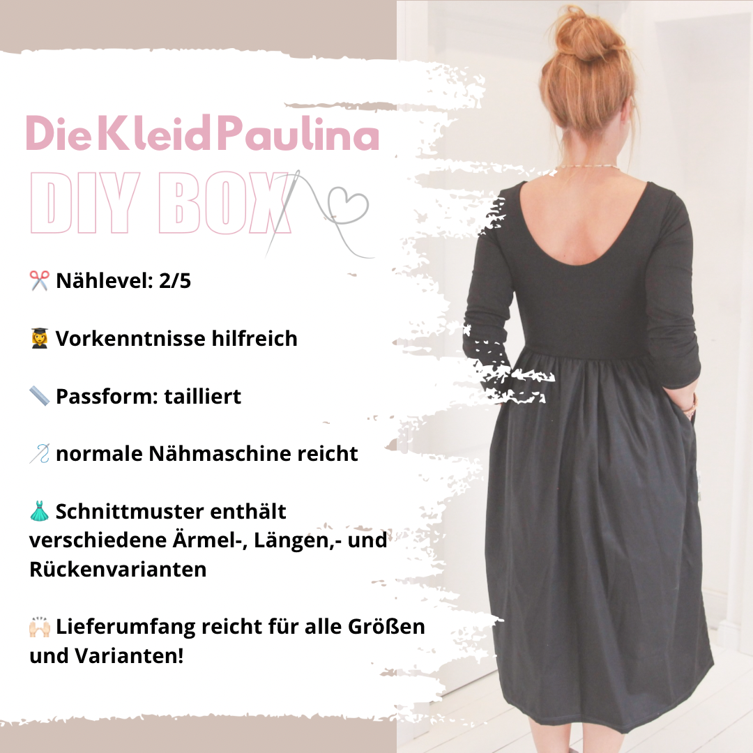 Nähpaket: Kleid Paulina DIY Box (Gr. 34-52)