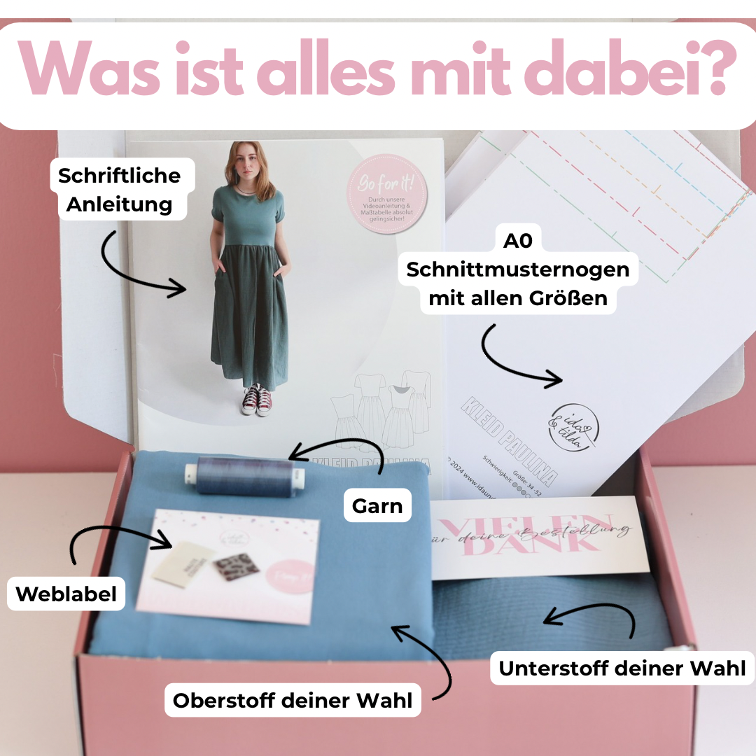 Nähpaket: Kleid Paulina DIY Box (Gr. 34-52)