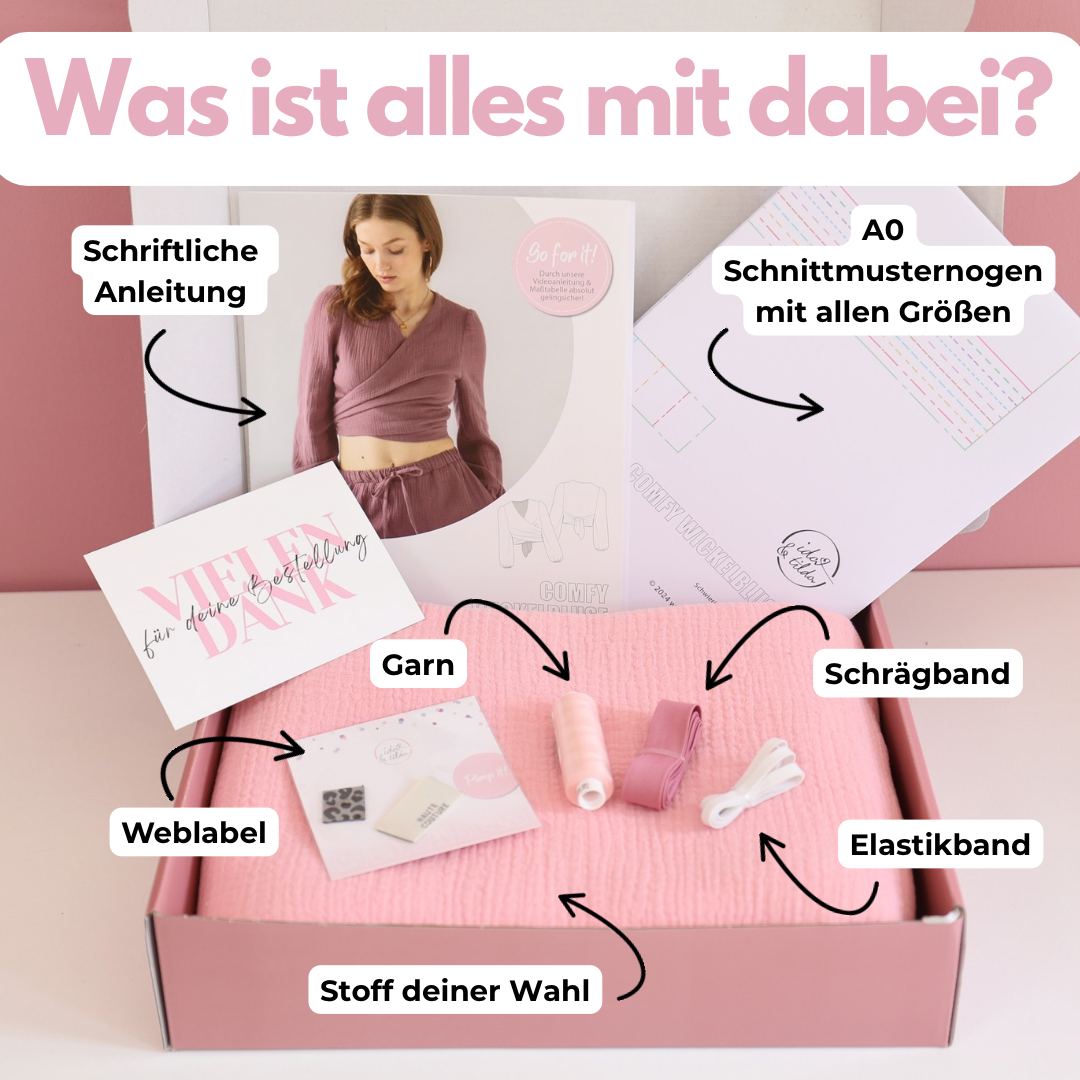 Nähpaket: Comfy Wickelbluse DIY Box (Gr. 34-52)