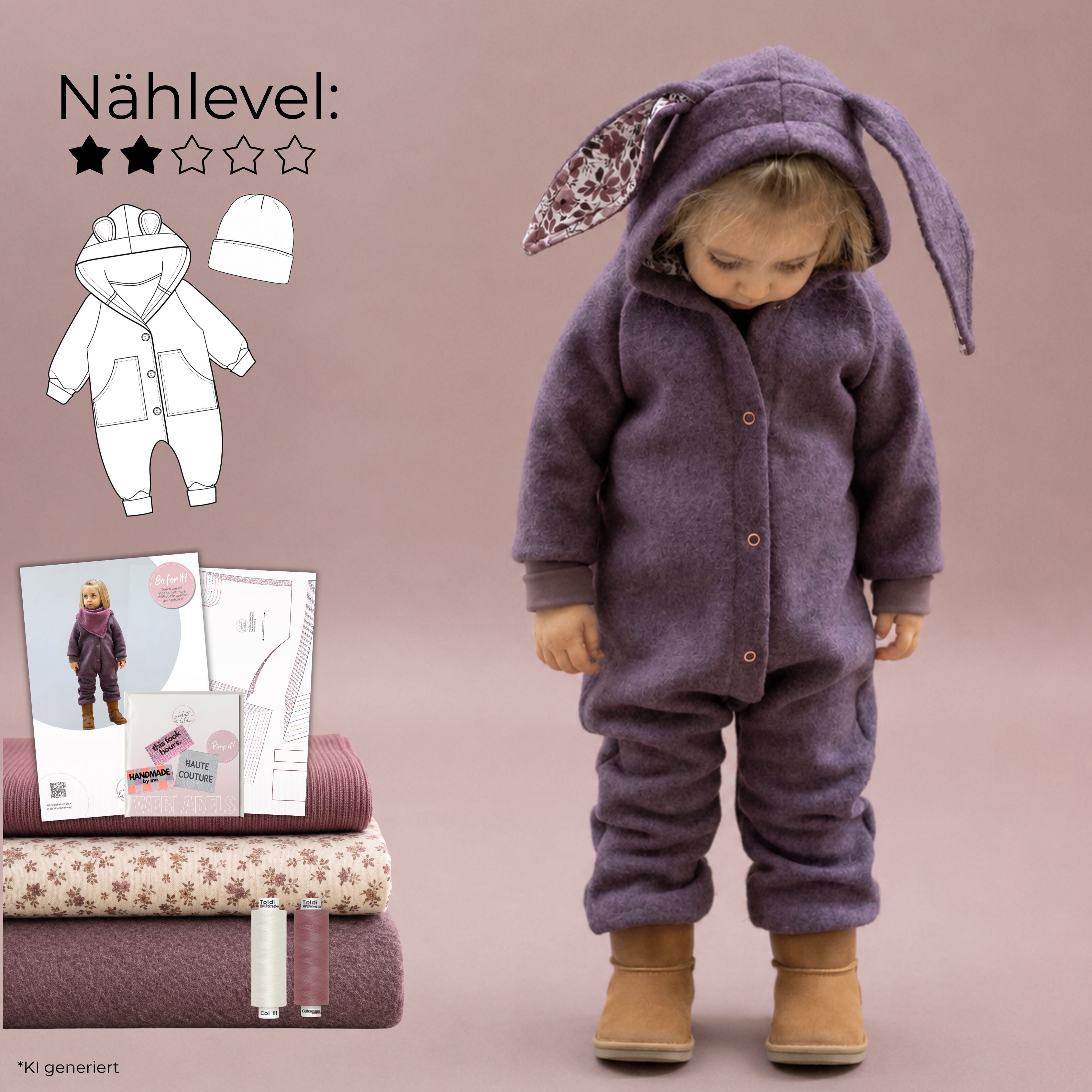 Nähpaket: Overall Tilda DIY Box Gr. 56-110