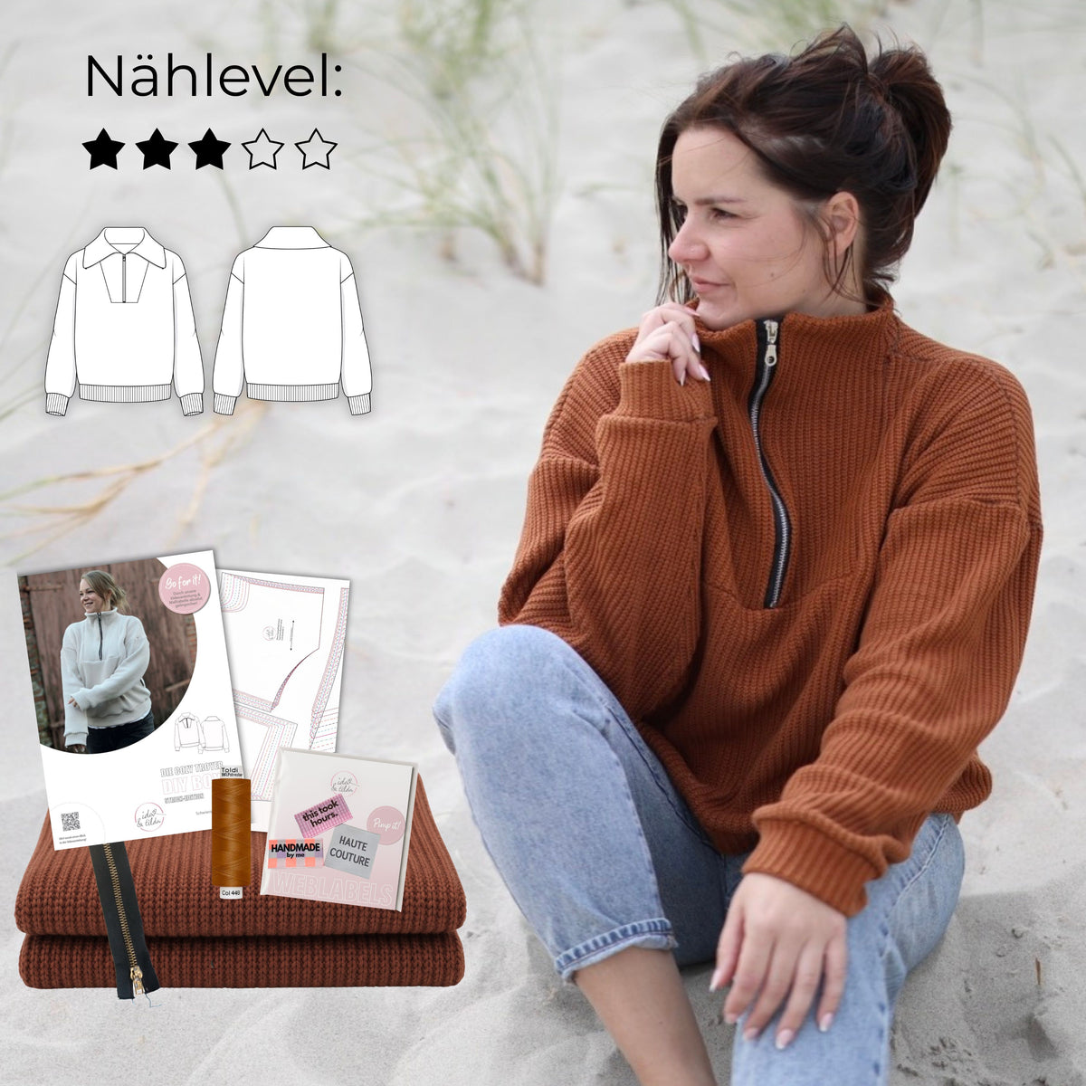 Nähpaket: Strick-Troyer (Gr. XS-XXL)