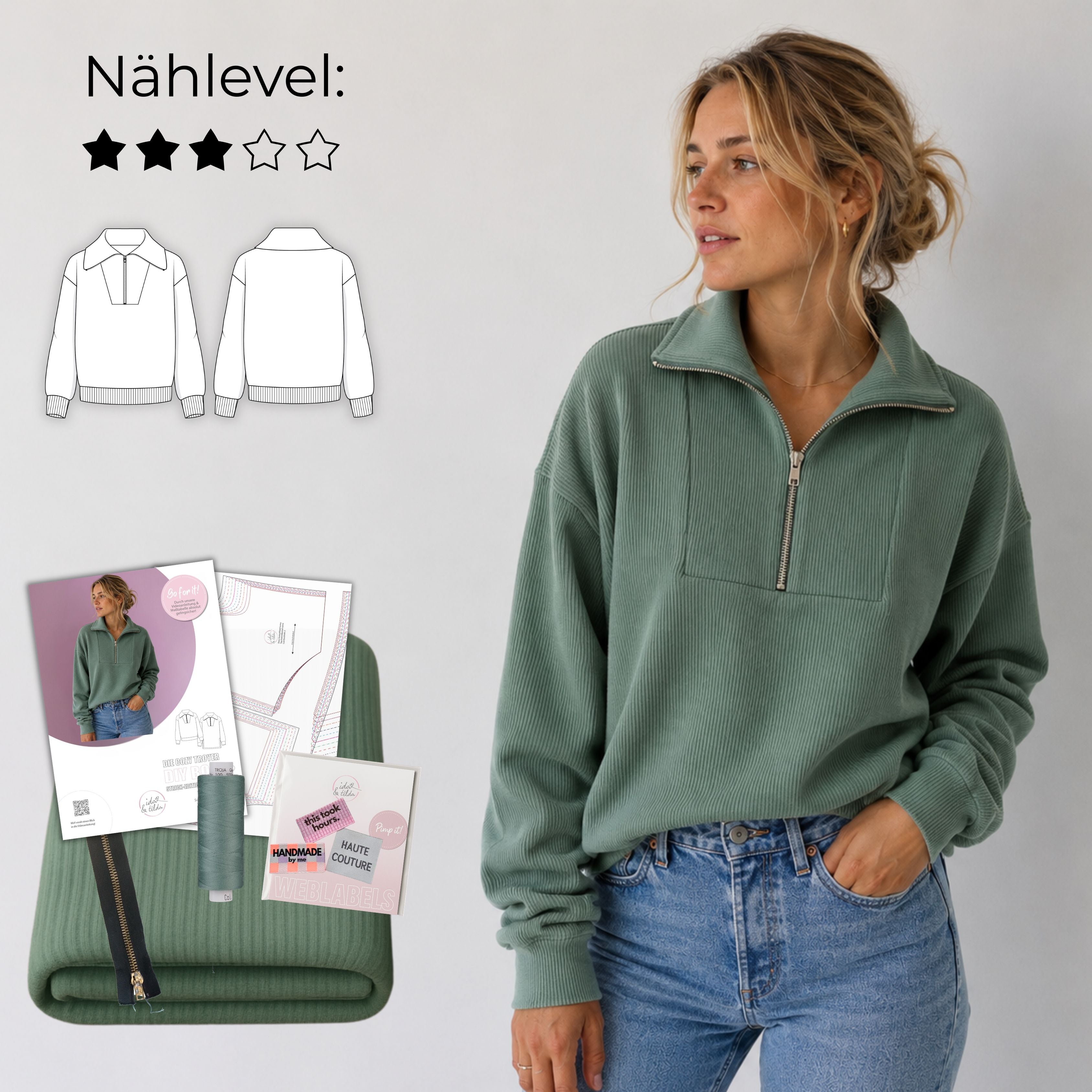 Nähpaket: Strick-Troyer (Gr. XS-XXL)