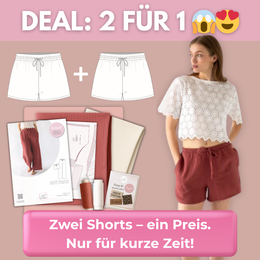 2 FÜR 1: Kurze Cozy Pants (Gr. 34-52)