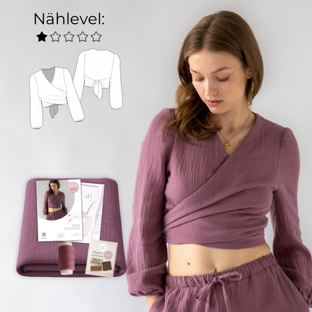 Nähpaket: Comfy Wickelbluse (Gr. 34-52)