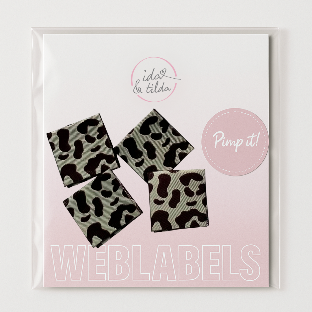 Weblabel "Leo Grau"  2cm x 4,4cm