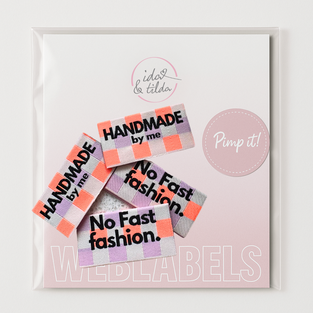 Weblabel "Handmade by me" 4cm x 4,4cm