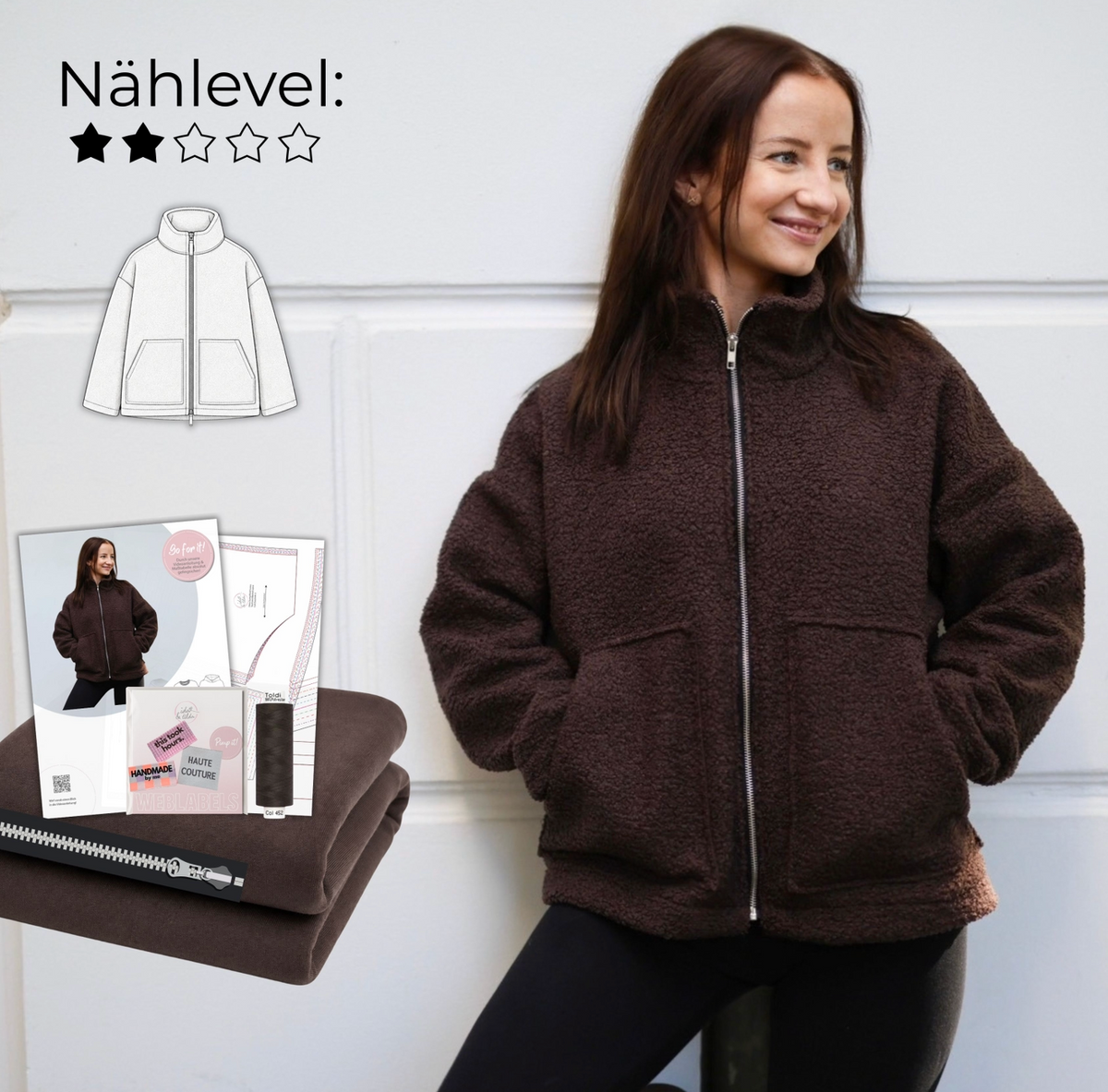 STORYSALE Nähpaket: Wollfleece Jacke Larry (Gr. 34-46)