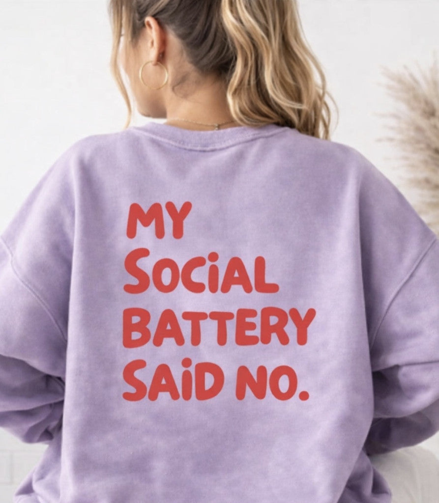 Bügelbild - My social Battery said No (groß)